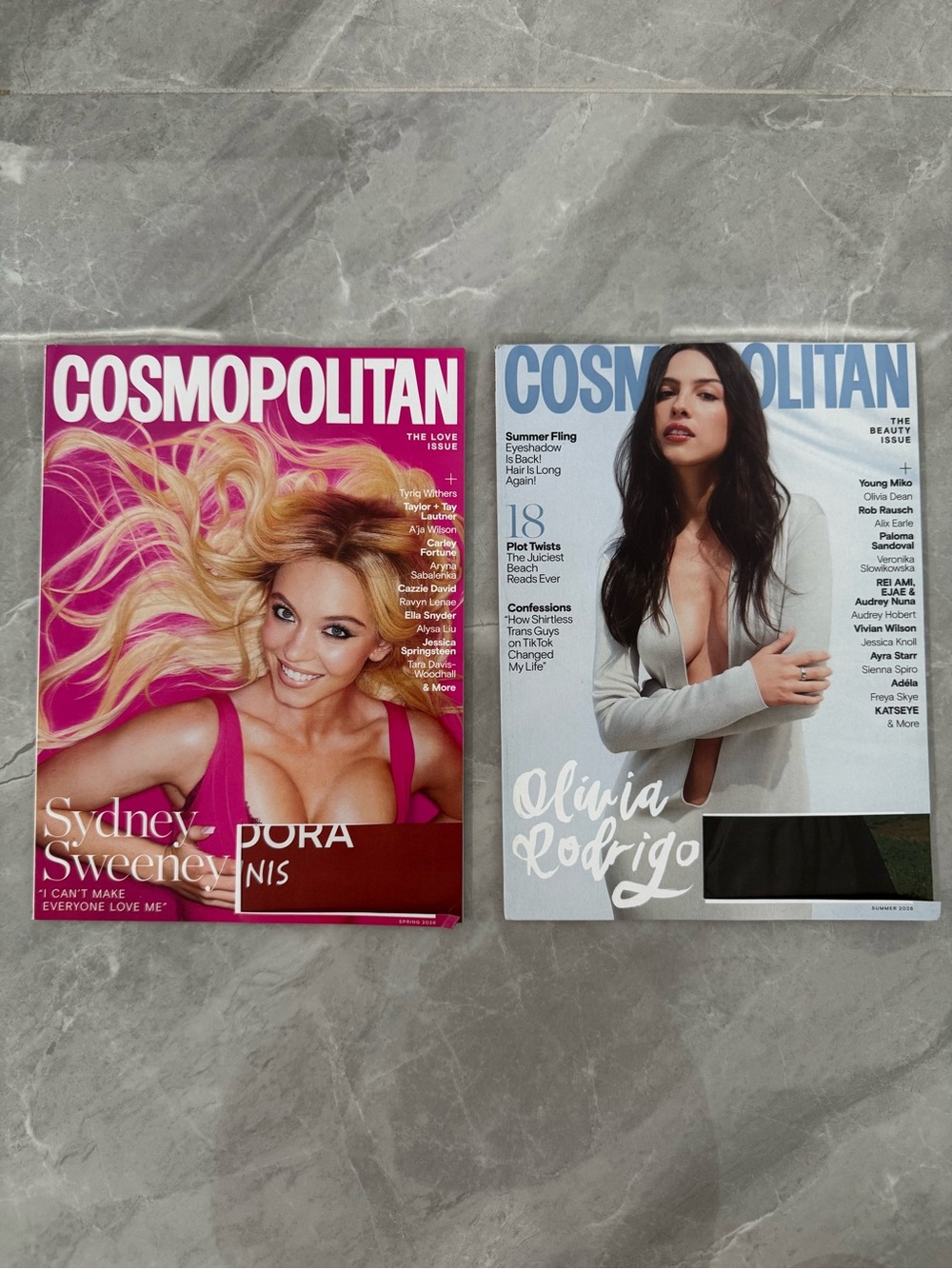 Cosmopolitan 2 Magazine Bundle - Sydney Sweeney and Olivia Rodrigo